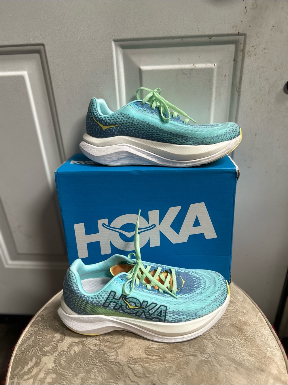 Sz 9D- HOKA Mach X Men’s Running Shoes in Dusk Cloudless colorway